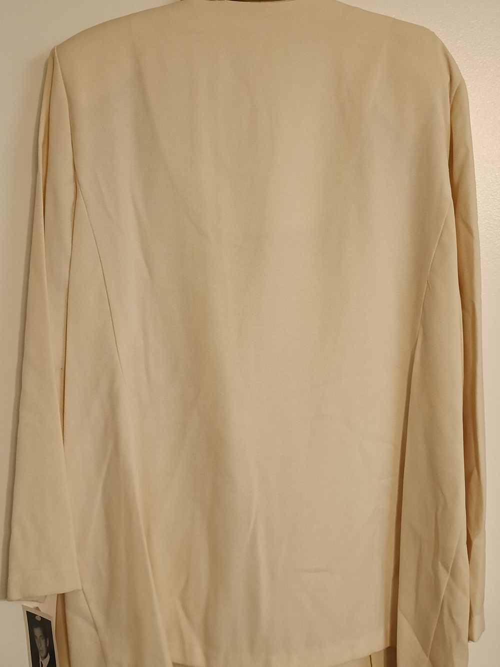 Russell Kemp Plus Size 2X Ivory Blazer Gold Sequin Shawl Collar Vintage - Picture 7 of 7
